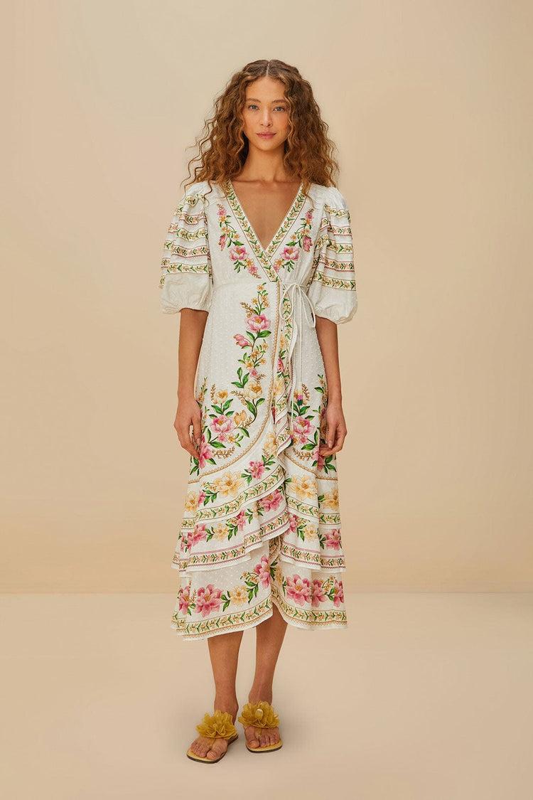 farm rio off-white palm dream wrap midi dress PALM DREAM OFF-WHITE farm rio off-white palm dream wrap midi dress PALM DREAM OFF-WHITE