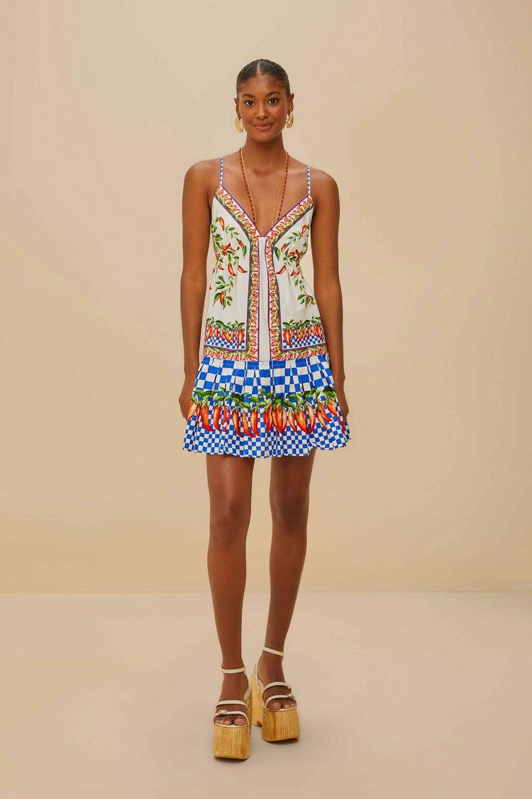 farm rio off-white picnic peppers ainika organic cotton mini dress PICNIC PEPPERS AINIKA OFF-WHITE farm rio off-white picnic peppers ainika organic cotton mini dress PICNIC PEPPERS AINIKA OFF-WHITE