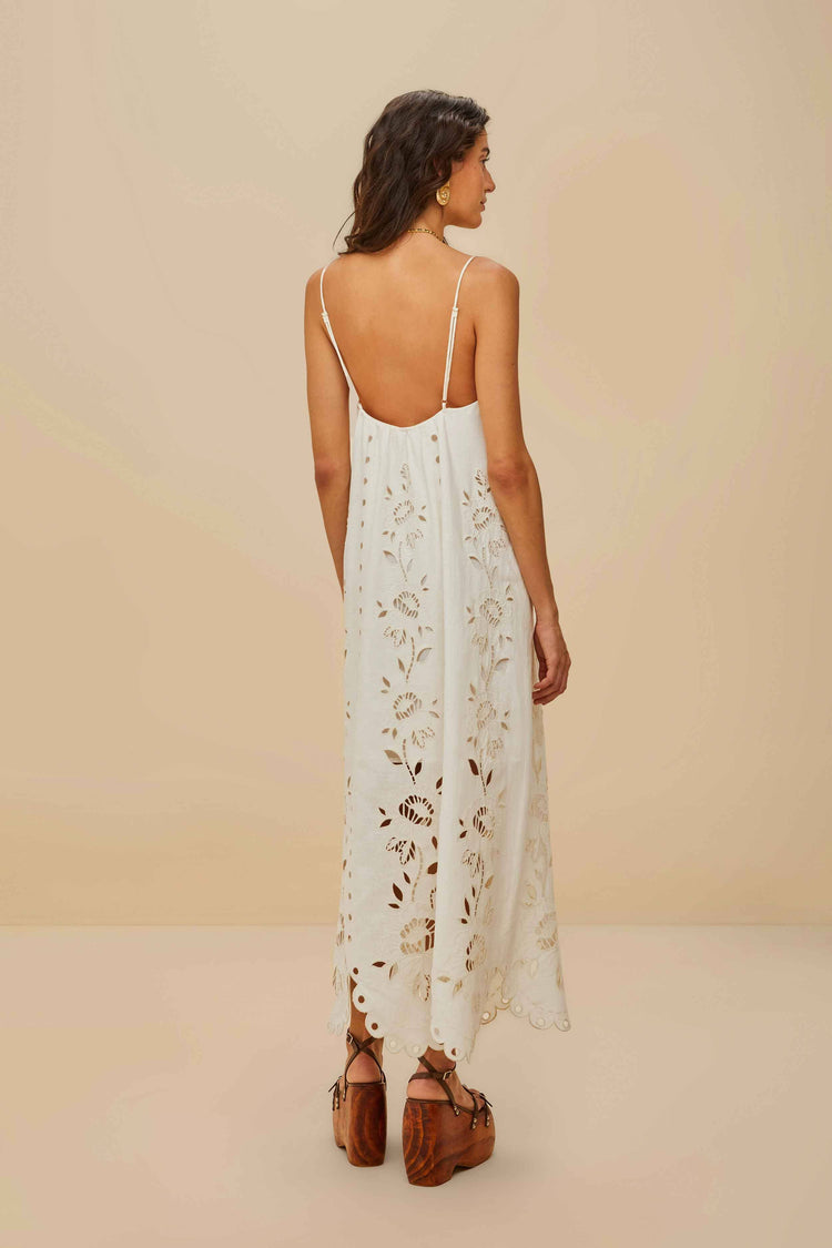 Farm Rio Off-white Richelieu Lenzing™ Ecovero™ Euroflax™ Maxi Dress OFF-WHITE