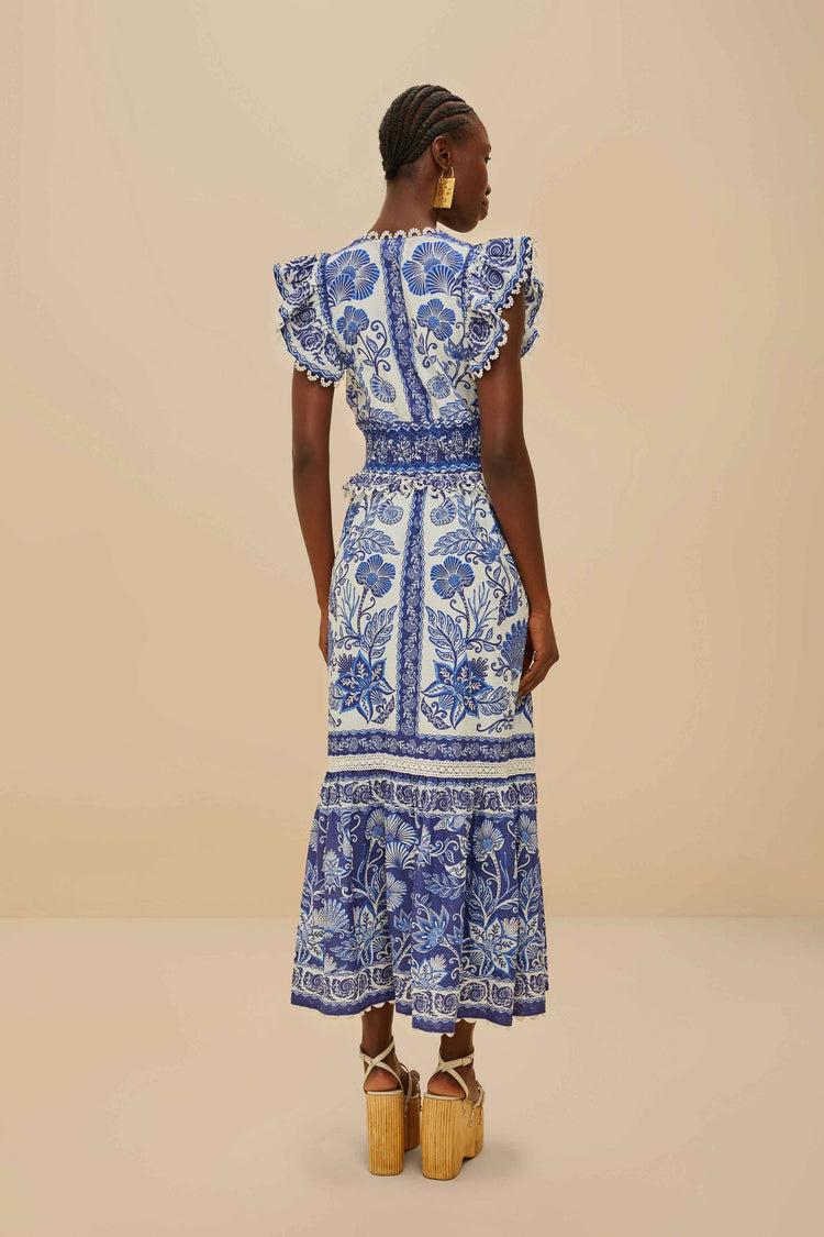 Farm Rio Off-white Shell Garden Maxi Dress SHELL GARDEN OFF-WHITE