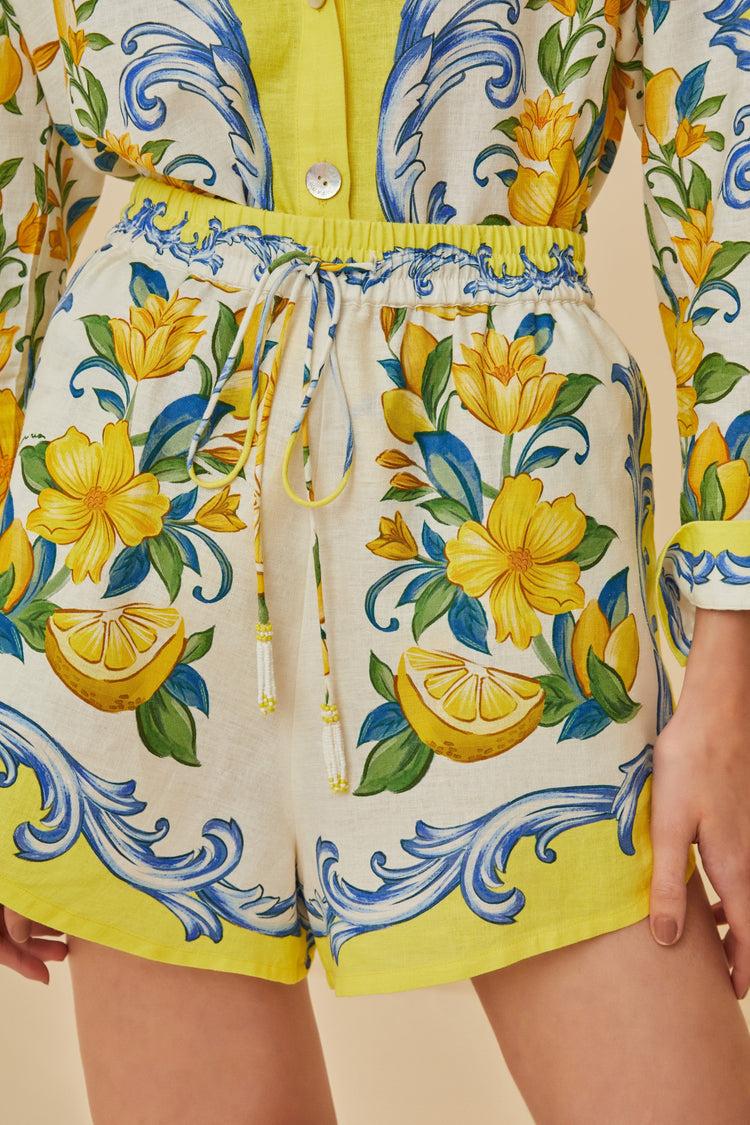 Farm Rio Off-white Sicily Scarf Lenzing™ Ecovero™ Euroflax™ Shorts SICILY SCARF OFF-WHITE