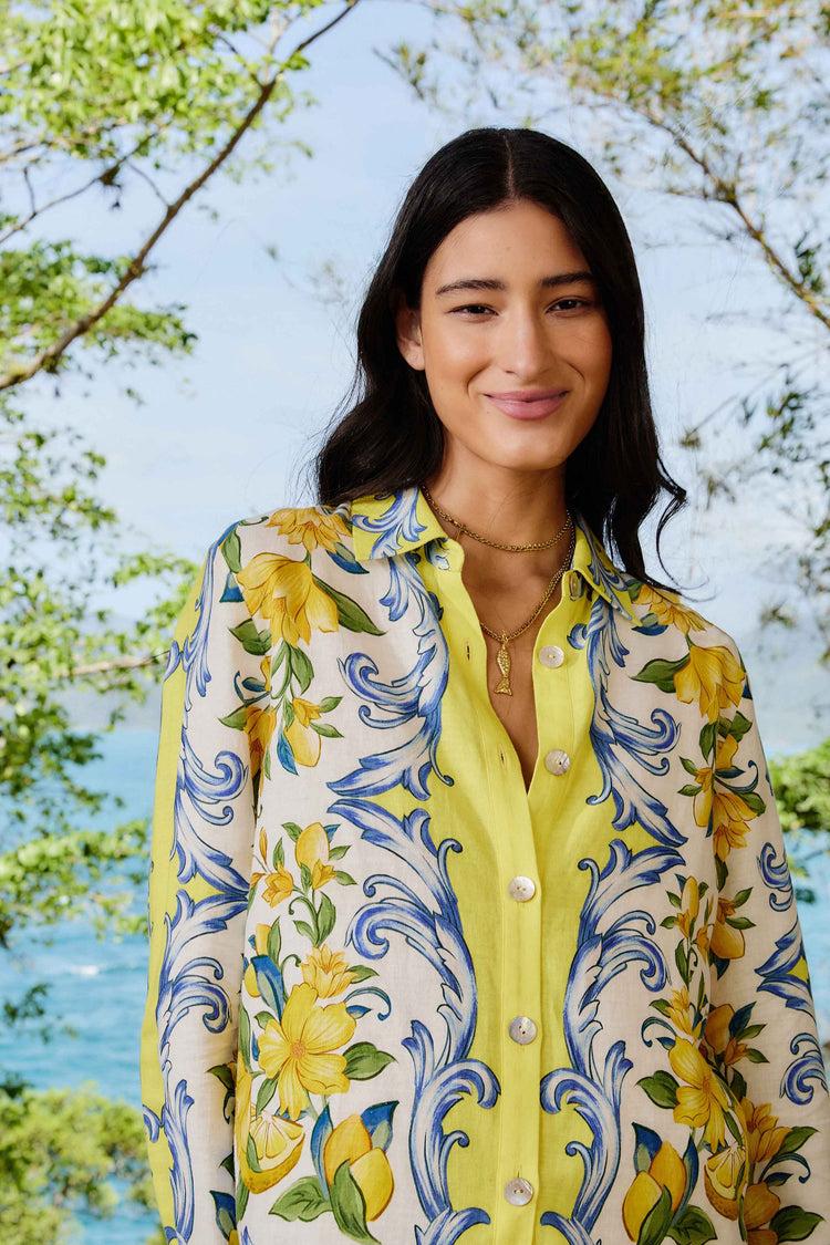 farm rio off-white sicily scarf lenzing™ ecovero™ euroflax™ shirt SICILY SCARF OFF-WHITE