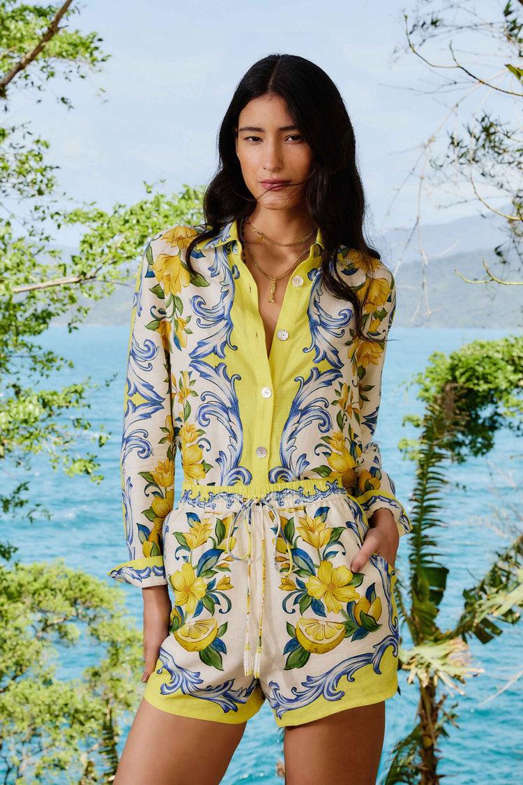 farm rio off-white sicily scarf lenzing™ ecovero™ euroflax™ shorts SICILY SCARF OFF-WHITE