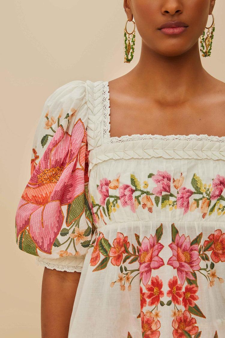 Farm Rio Off-white Summer Fruit Blouse SUMMER FRUIT OFF-WHITE