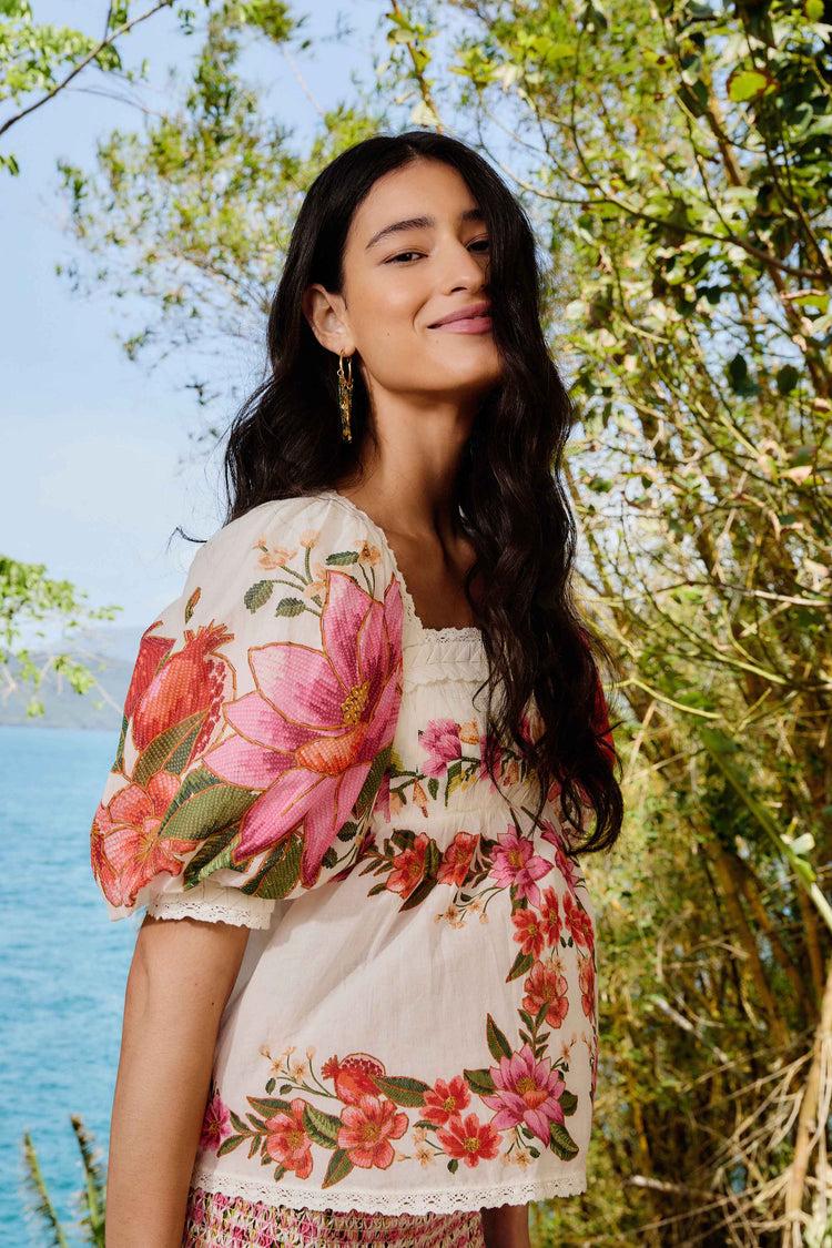 farm rio off-white summer fruit blouse SUMMER FRUIT OFF-WHITE farm rio off-white summer fruit blouse SUMMER FRUIT OFF-WHITE