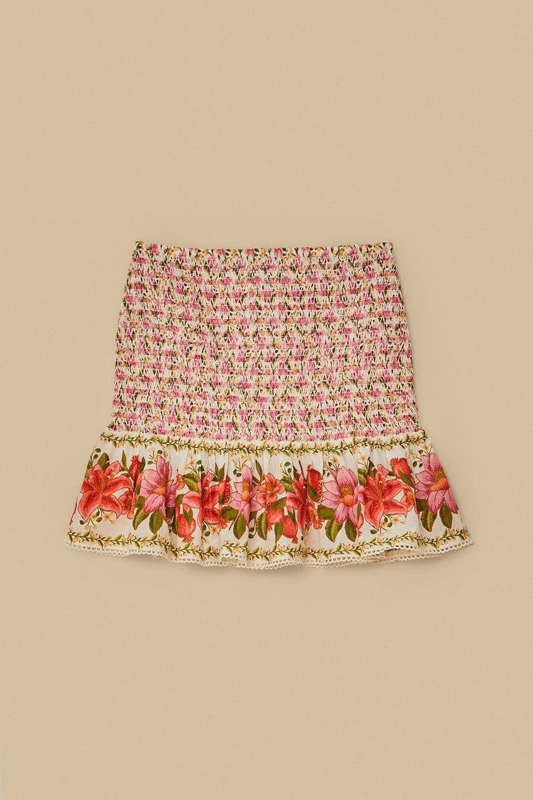 Farm Rio Off-white Summer Fruit Mini Skirt SUMMER FRUIT OFF-WHITE