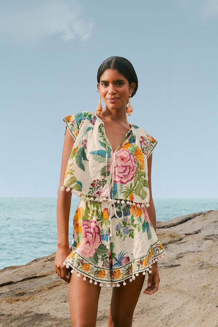 farm rio off-white sweet bloom blouse SWEET BLOOM BOUQUET OFF-WHITE