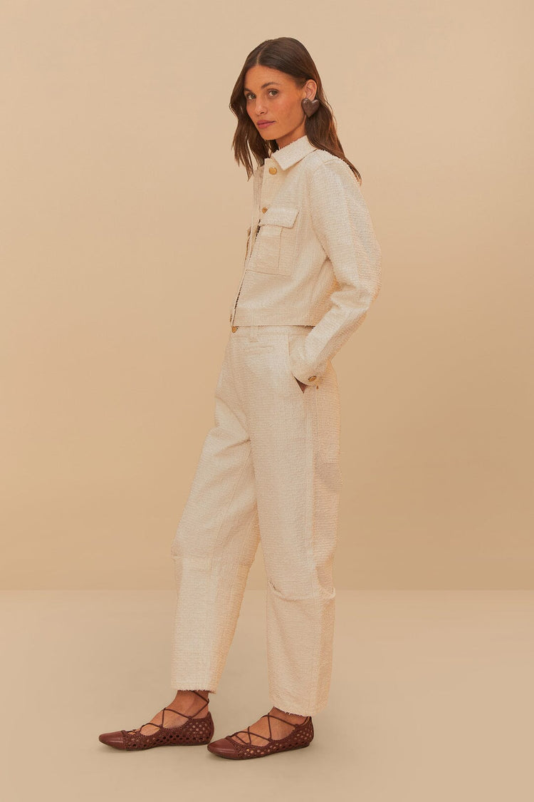 farm rio off-white twill laser carpenter pants OFF-WHITE