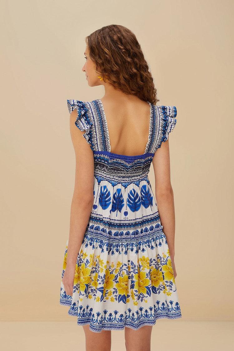 Farm Rio Off-white Zuli Organic Cotton Mini Dress ZULI OFF-WHITE