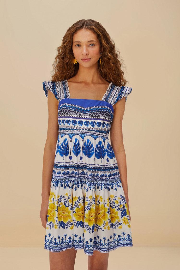 farm rio off-white zuli organic cotton mini dress ZULI OFF-WHITE