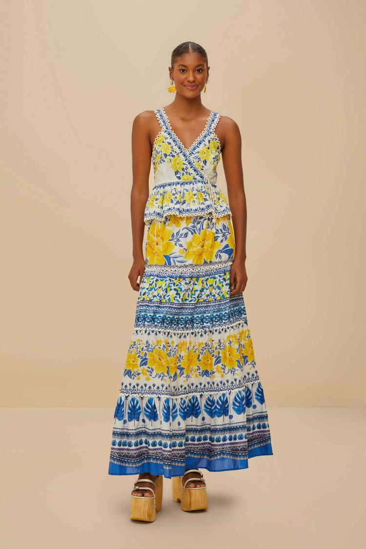 Farm Rio Off-white Zuli Sleeveless Blouse ZULI OFF-WHITE