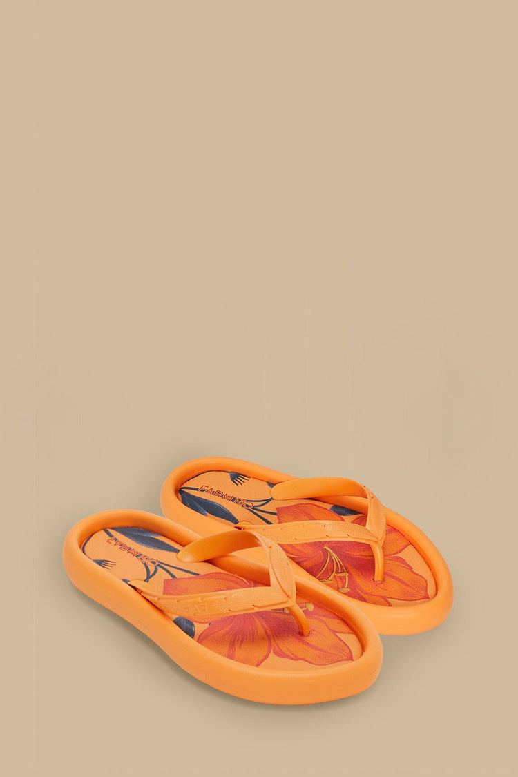 Farm Rio Orange California Canoe Flip Flop CALIFORNIA ORANGE