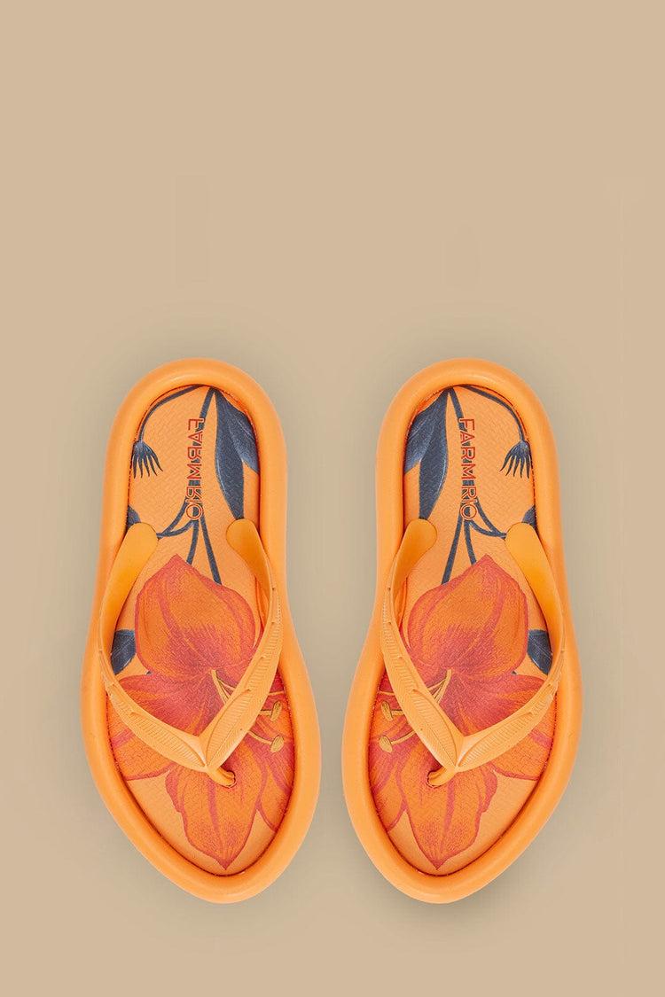 Farm Rio Orange California Canoe Flip Flop CALIFORNIA ORANGE