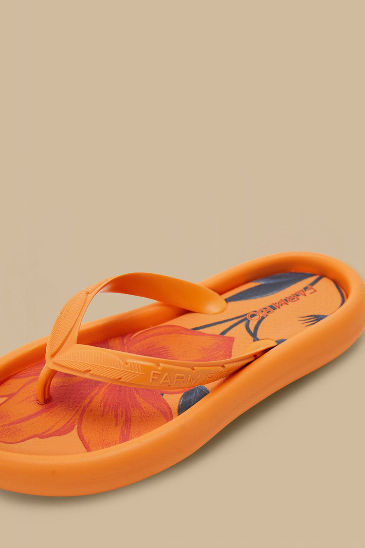 Farm Rio Orange California Canoe Flip Flop CALIFORNIA ORANGE