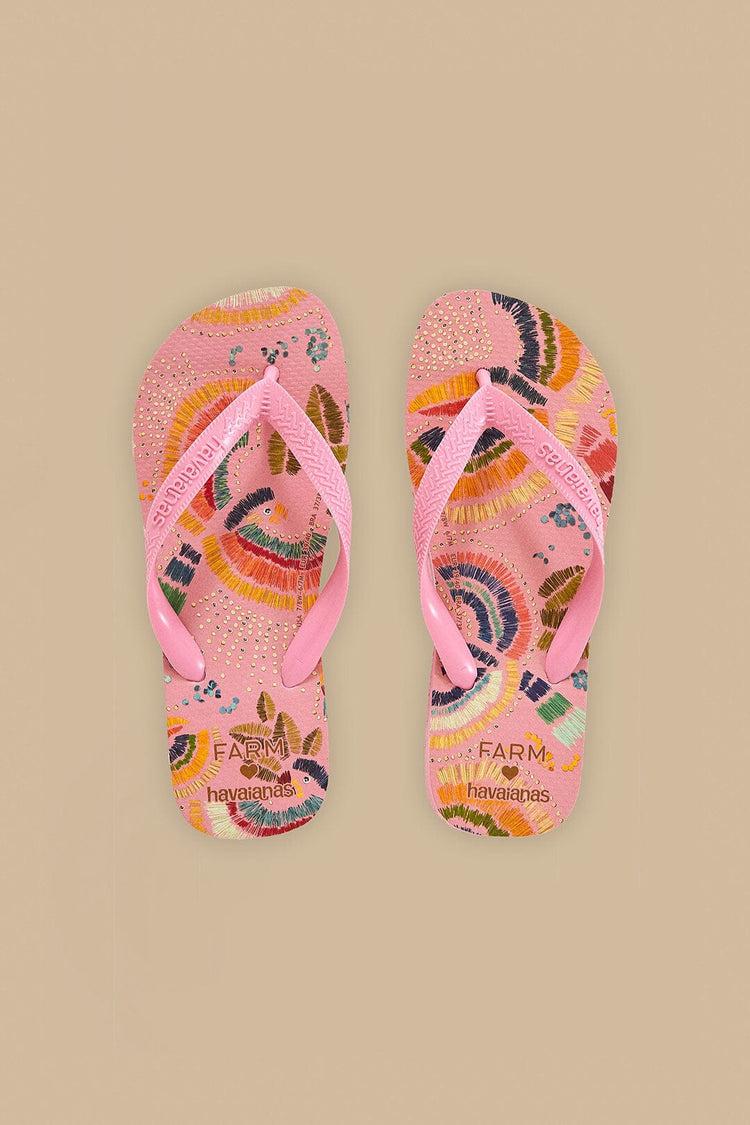 farm rio pink colorful birds havaianas sandals PINK COLORFUL BIRDS