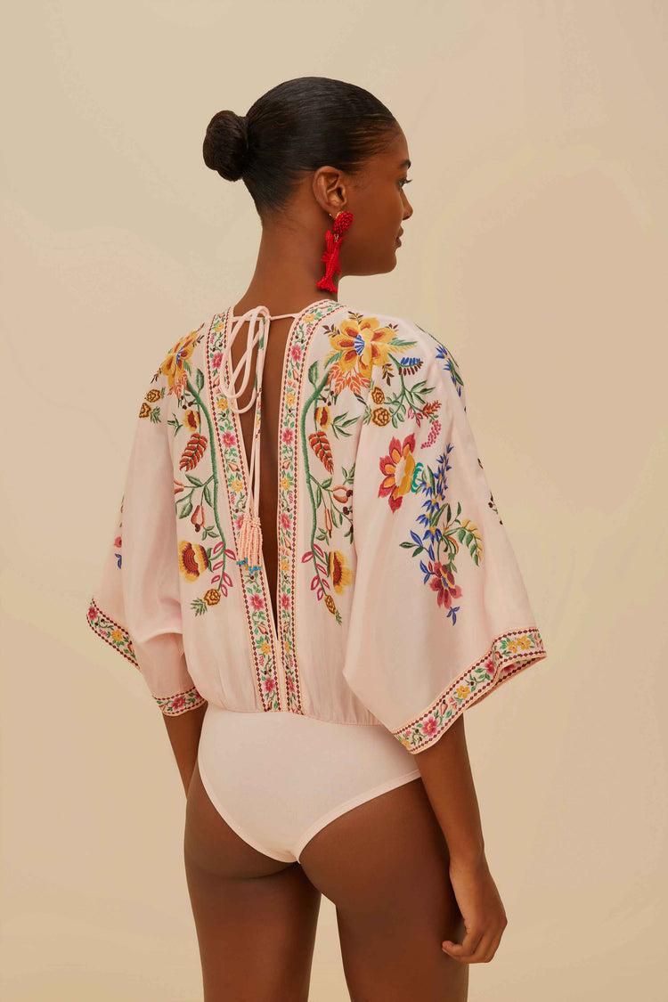 Farm Rio Pink Delicate Forest Bodysuit DELICATE FOREST PINK