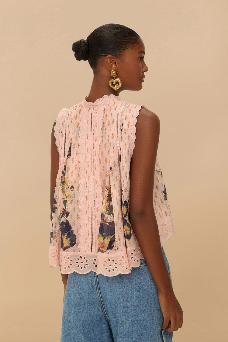 Farm Rio Pink Dream Garden Blouse THE DREAM GARDEN PINK