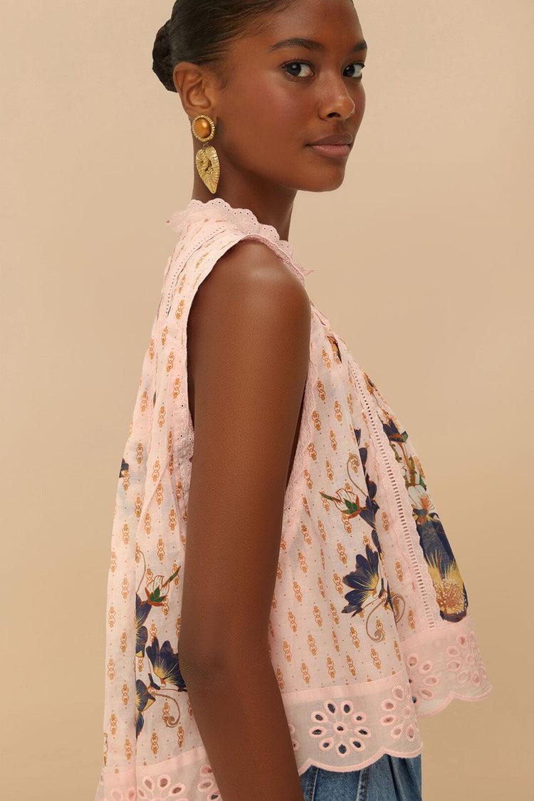 Farm Rio Pink Dream Garden Blouse THE DREAM GARDEN PINK