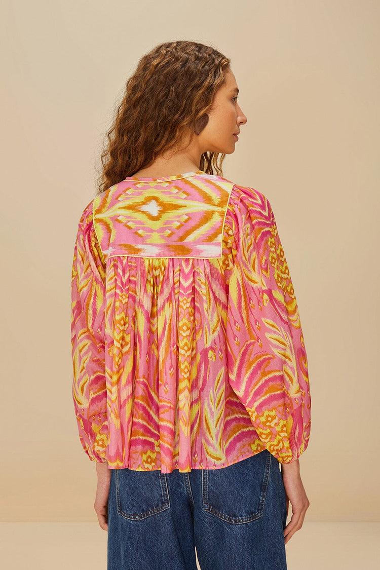 Farm Rio Pink Pineapple Tapestry Blouse PINEAPPLE TAPESTRY PINK