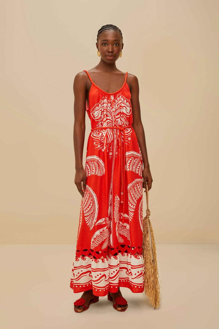 farm rio red majestic coconut tree lenzing™ ecovero™ euroflax™ maxi dress MAJESTIC COCONUT TREE RED farm rio red majestic coconut tree lenzing™ ecovero™ euroflax™ maxi dress MAJESTIC COCONUT TREE RED