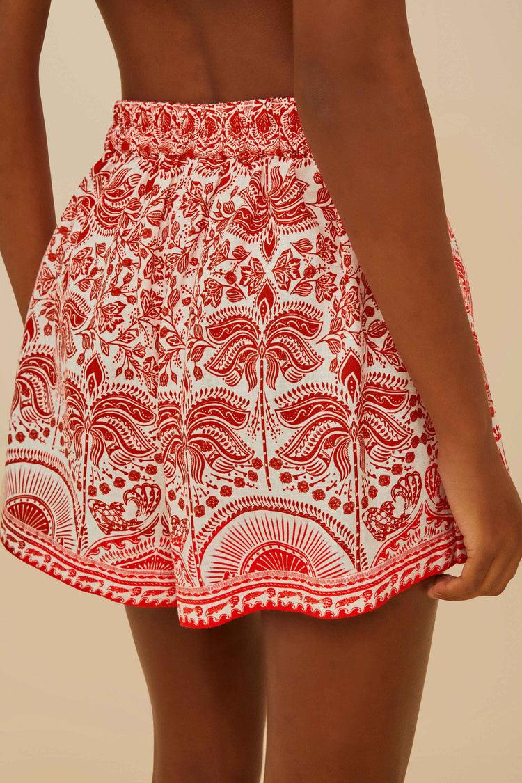 Farm Rio Red River Ride Lenzing™ Ecovero™ Euroflax™ Shorts RIVER RIDE RED