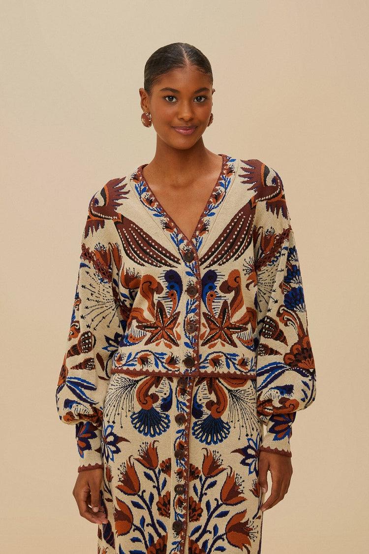 farm rio sand nature land knit cardigan NATURE LAND SAND