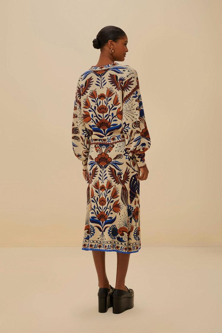 Farm Rio Sand Nature Land Knit Skirt NATURE LAND SAND