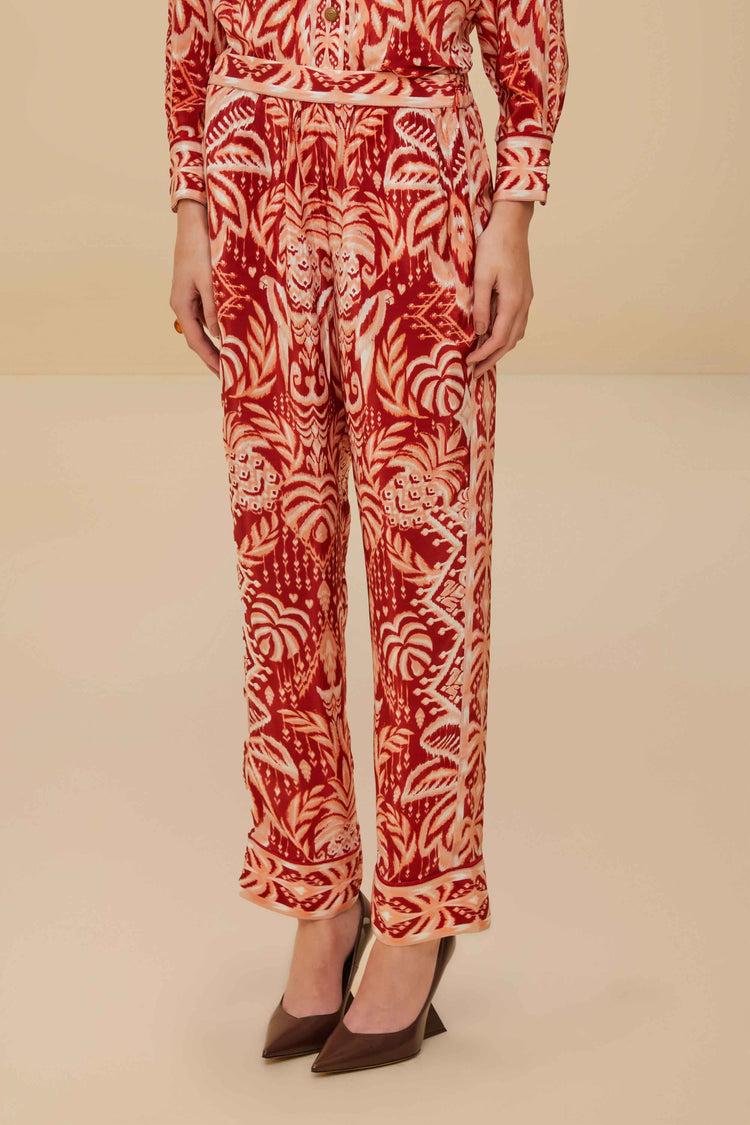 Farm Rio Tropical Tapestry Red Pajama Pants TROPICAL TAPESTRY RED