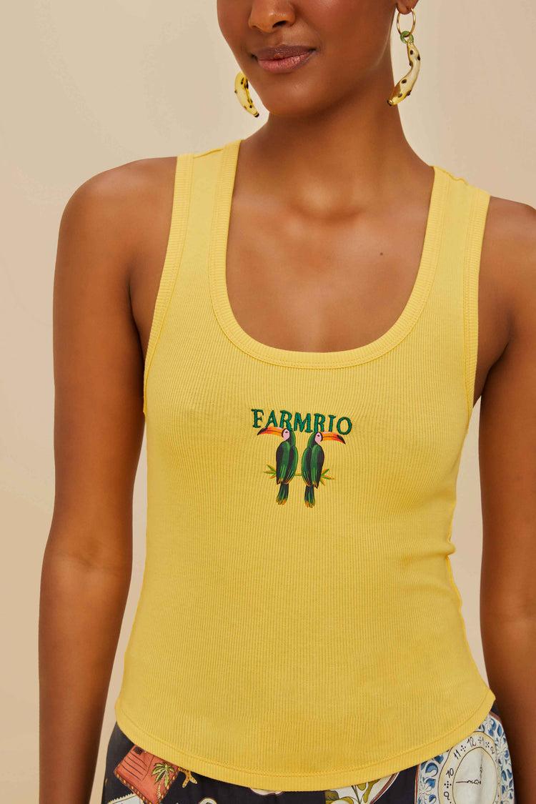 Farm Rio Yellow Farmrio Toucan Organic Cotton Tank Top YELLOW