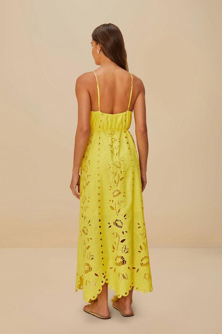 Farm Rio Yellow Richelieu Sleeveless Lenzing™ Ecovero™ Euroflax™ Maxi Dress YELLOW