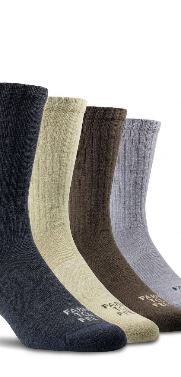 farm to feet Mt. Airy Bundle: 4 Pairs Lightweight CREW