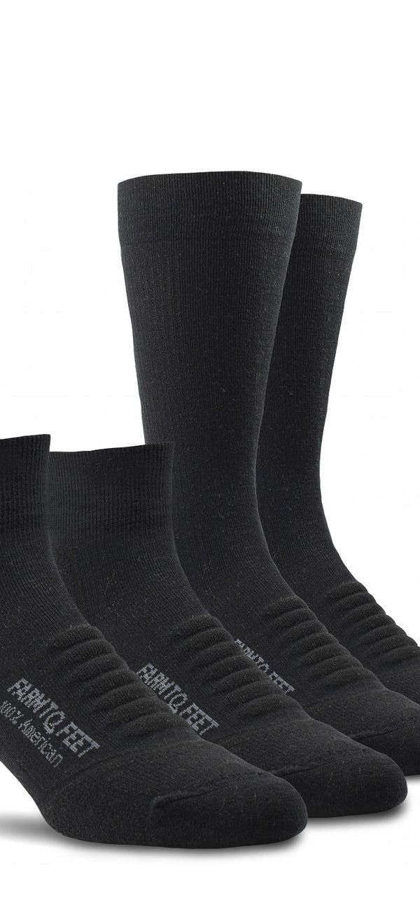 farm to feet Tactical Bundle: 4 Pairs Light Cushion Assorted