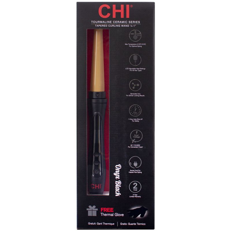 Farouk Tourmaline Ceramic Tapered Curling Wand - Onyx Black