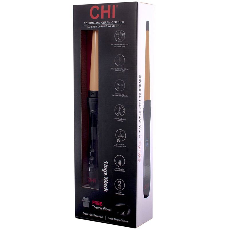 Farouk Tourmaline Ceramic Tapered Curling Wand - Onyx Black