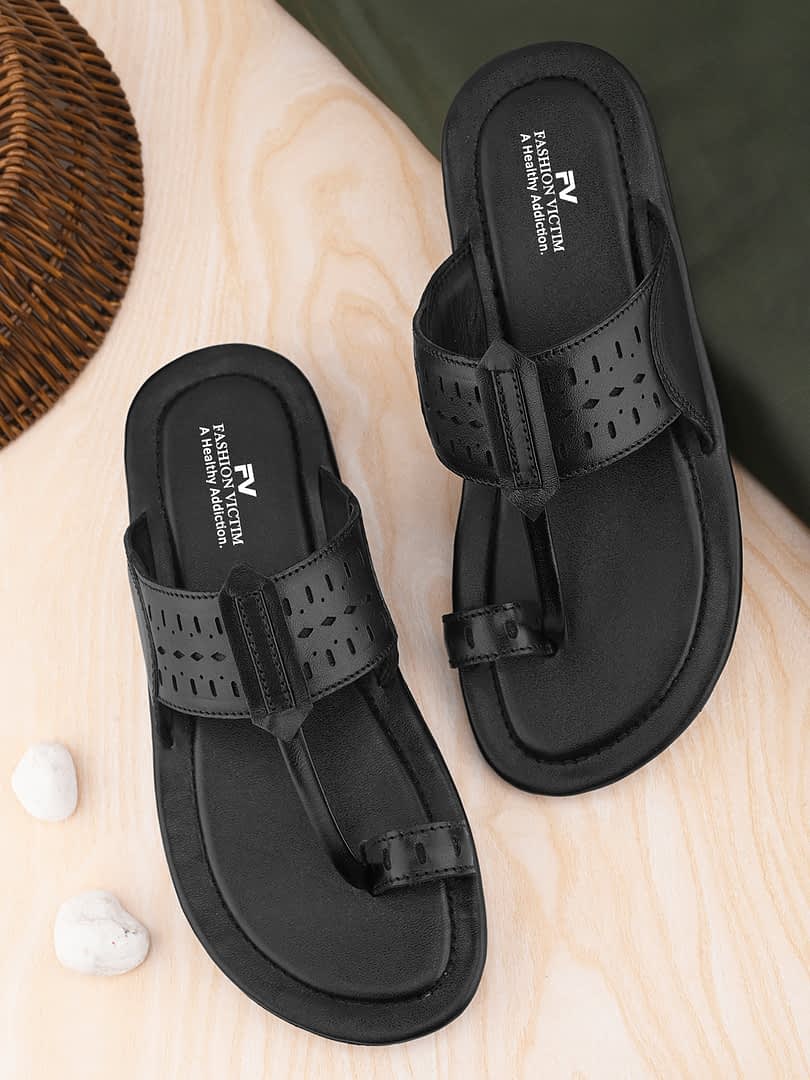 fashion victim Fashion Victim men leather slippers