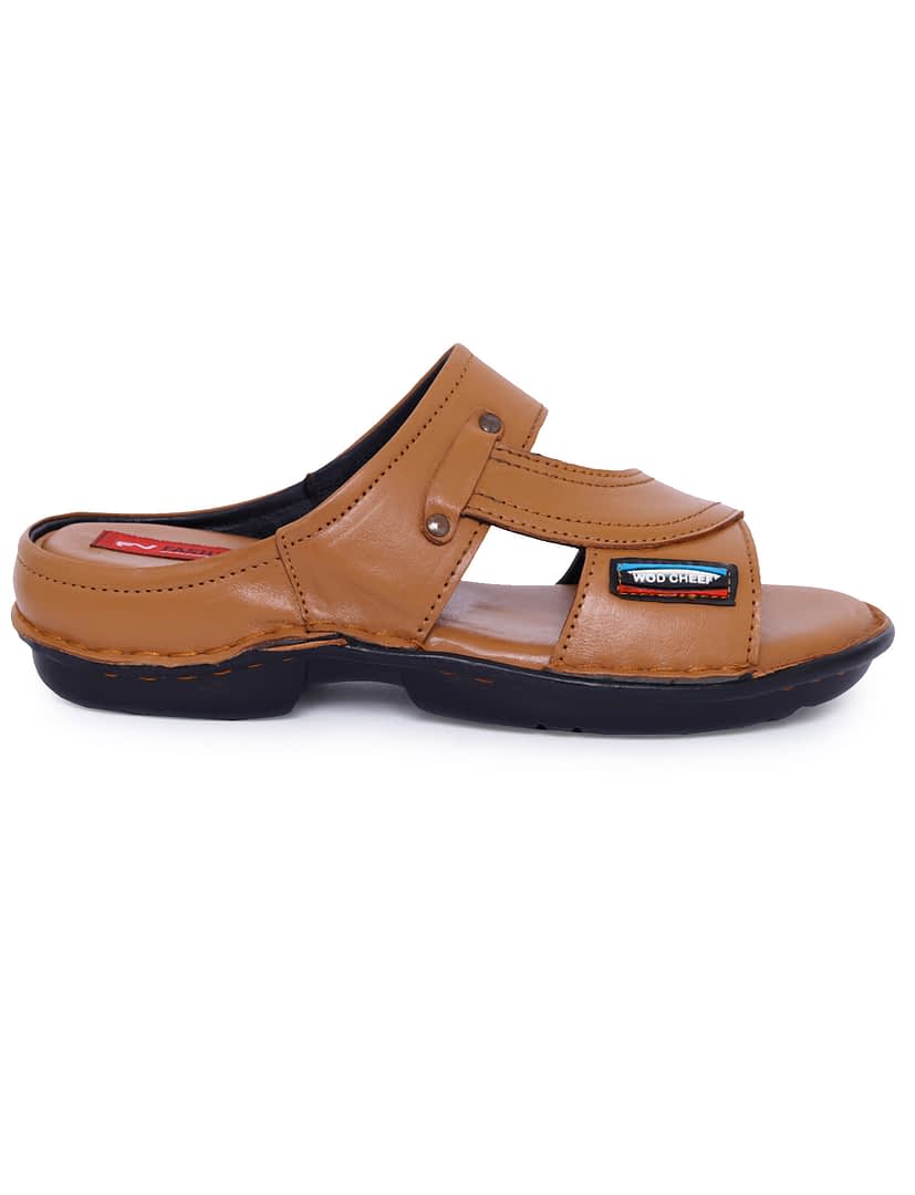 Fashion Victim Men Beige Leather Sandals