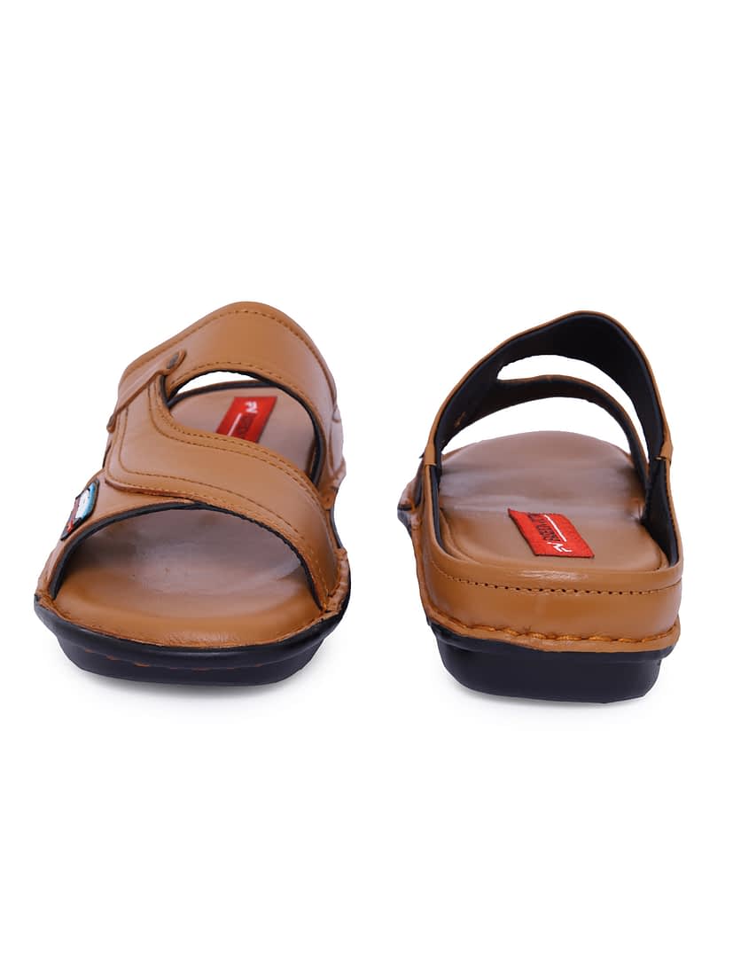 Fashion Victim Men Beige Leather Sandals