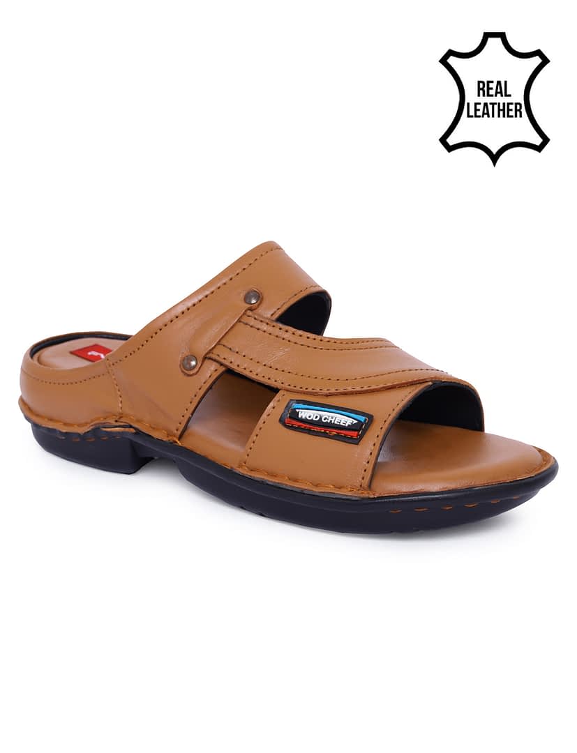 fashion victim Men Beige Leather Sandals