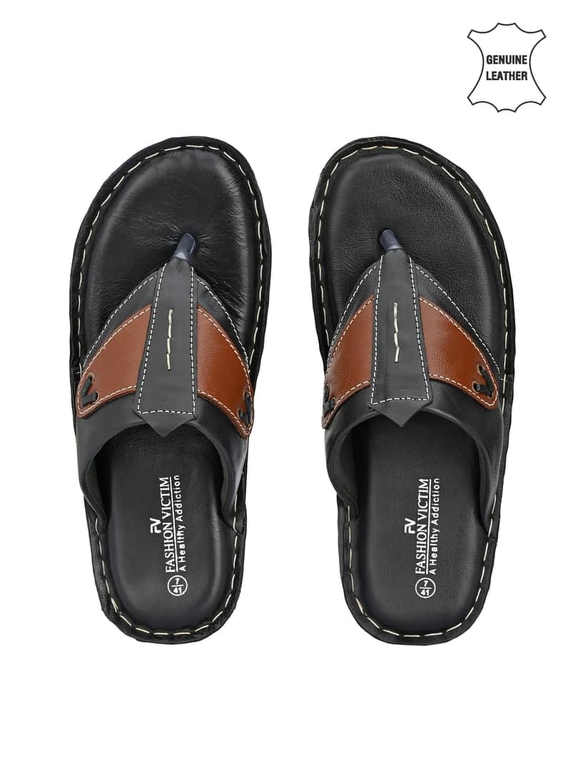 fashion victim Men Black & Brown Comfort Sandals