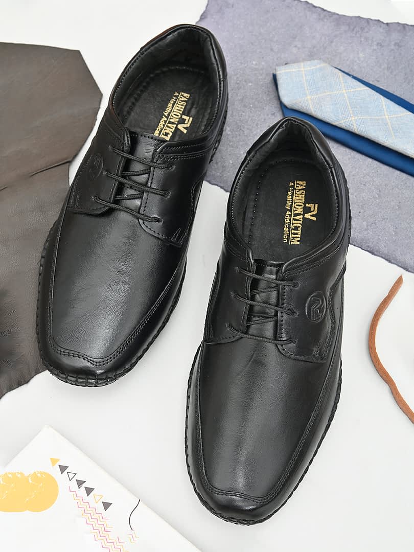 fashion victim Men Black Formal Leather Shoes