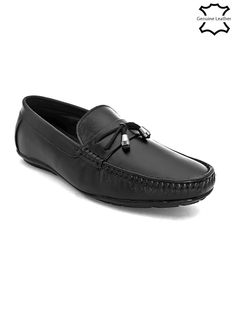 Fashion Victim Men Black Leather Loafers