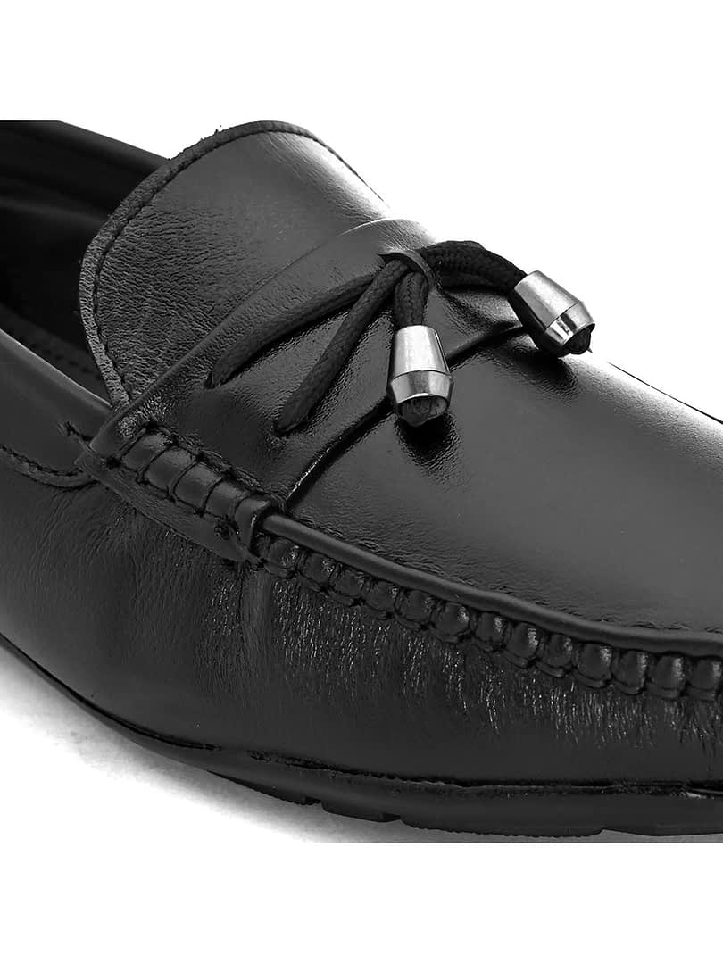 Fashion Victim Men Black Leather Loafers