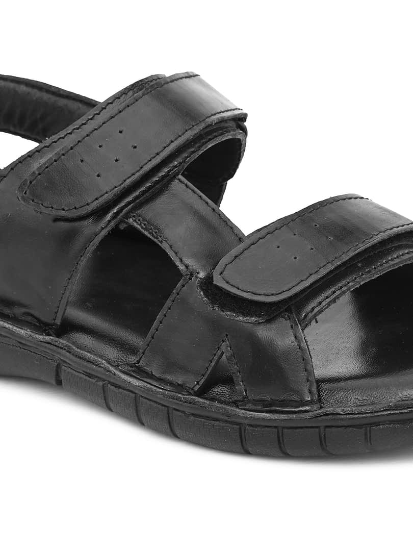 Fashion Victim Fashion Victim Men Black Leather Sandals