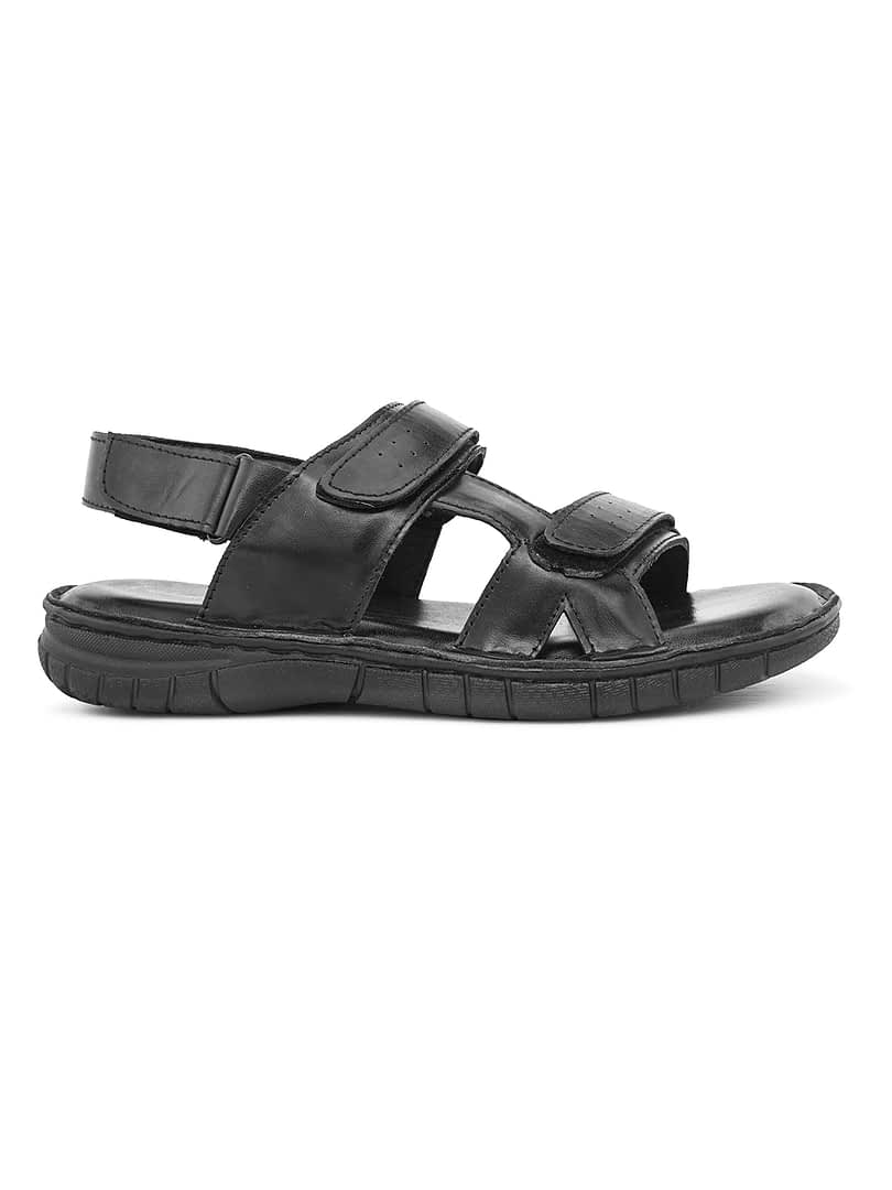 Fashion Victim Fashion Victim Men Black Leather Sandals