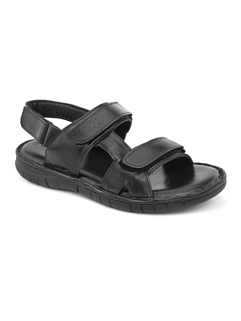 fashion victim Fashion Victim Men Black Leather Sandals
