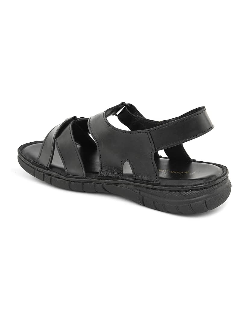 Fashion Victim Fashion Victim Men Black Leather Sandals