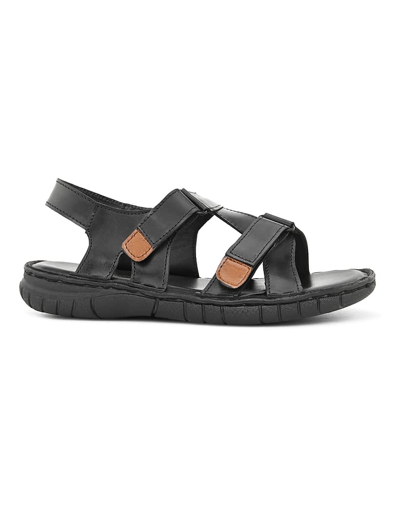Fashion Victim Fashion Victim Men Black Leather Sandals