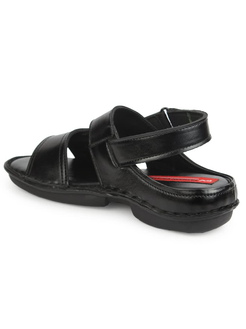Fashion Victim Men Black Leather Sandals