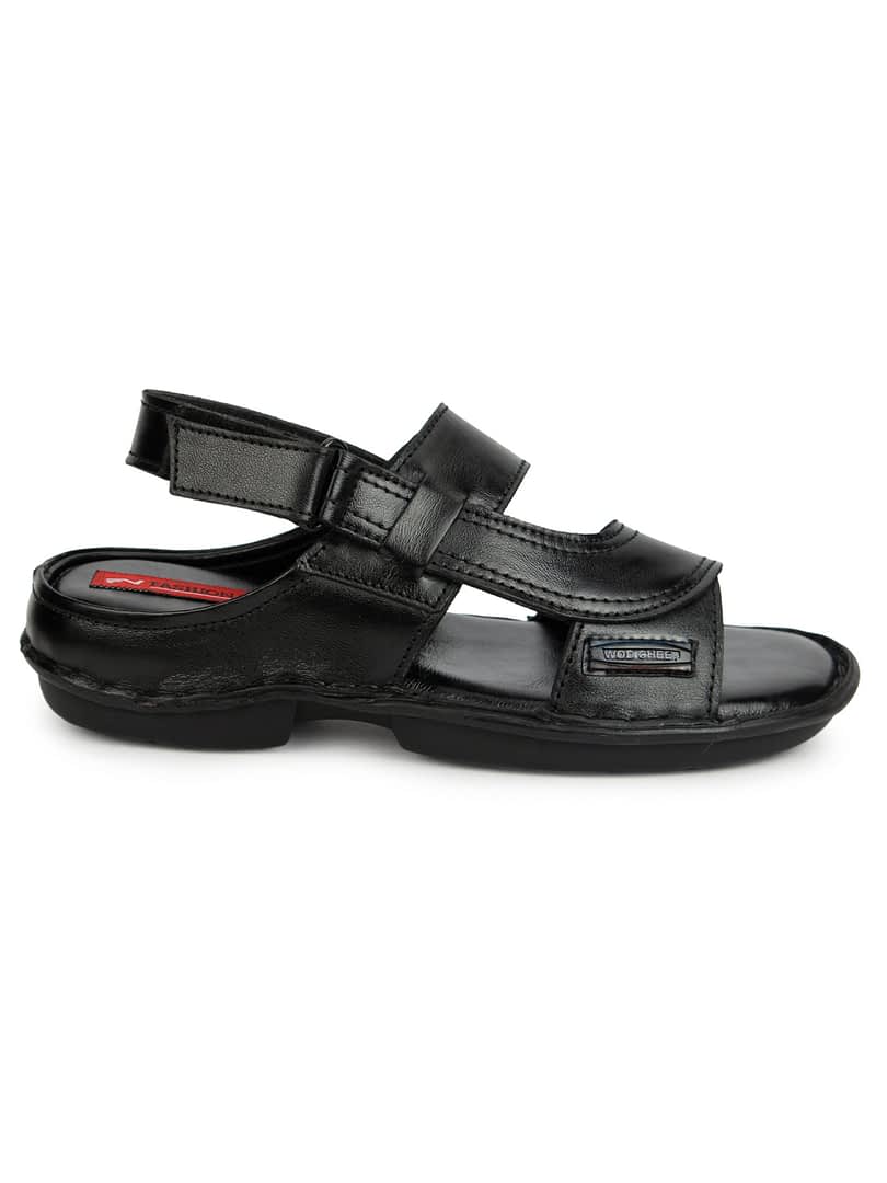 Fashion Victim Men Black Leather Sandals
