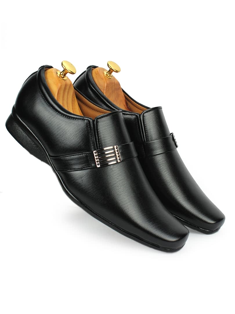 Fashion Victim Men Black Solid Formal Slip-Ons